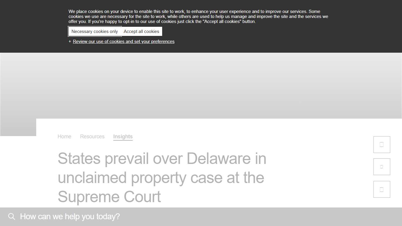 States prevail over Delaware in unclaimed property case at the Supreme Court