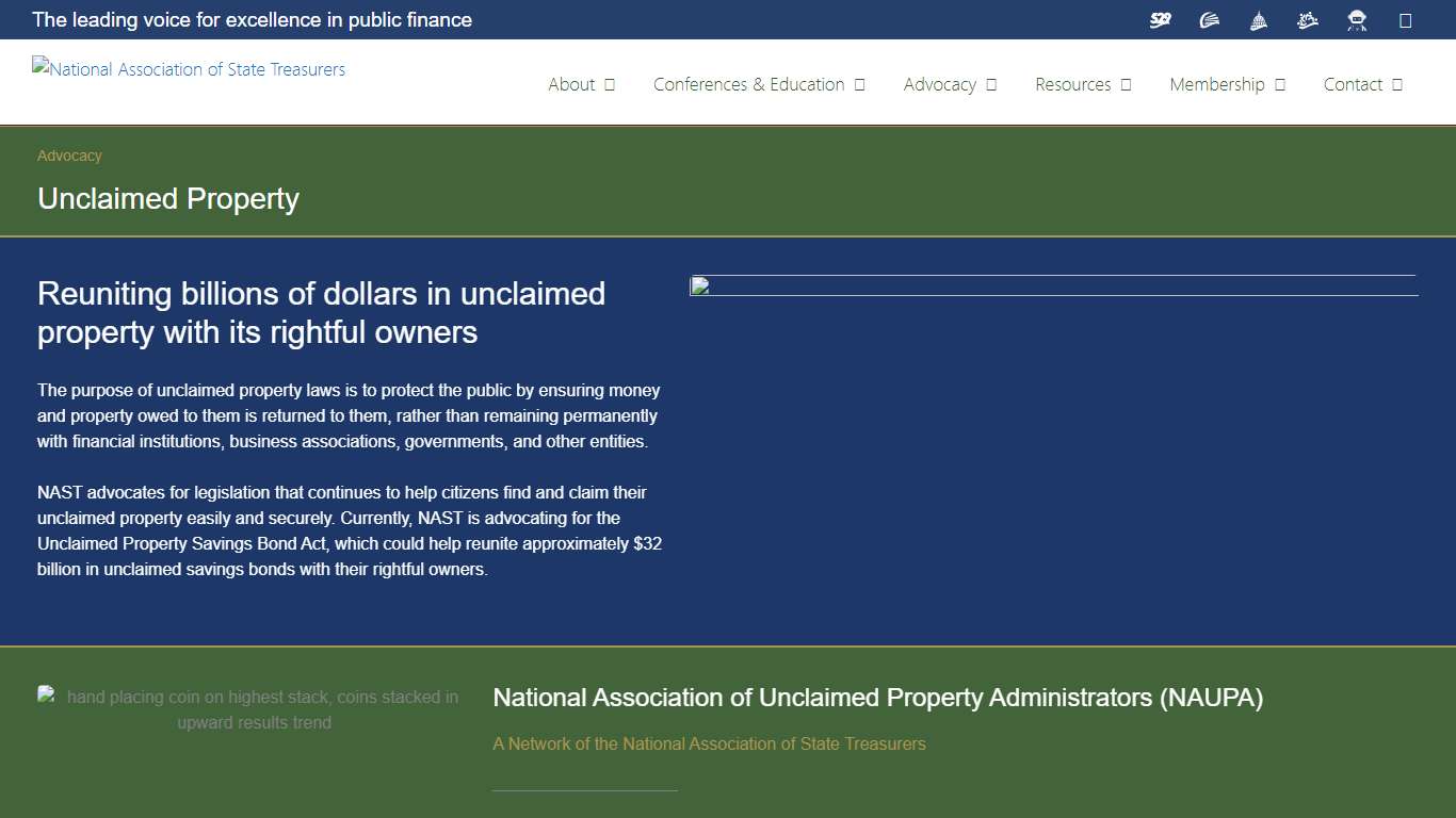 Unclaimed Property - National Association of State Treasurers (NAST)